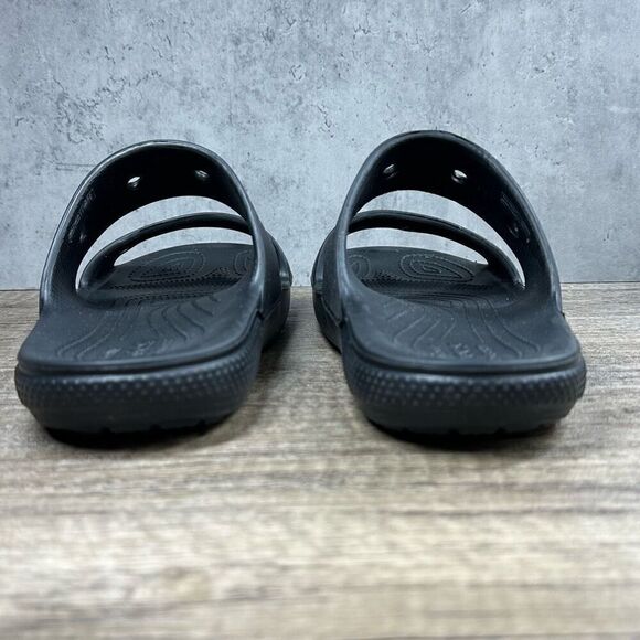 Crocs~Women’s~Black Two Strap Slides Open Toe Casual Comfort~Size 11 - Picture 4 of 10